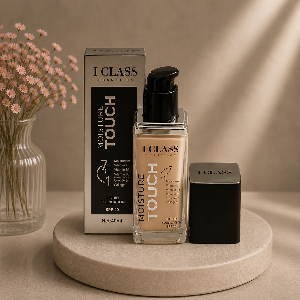 کرم پودر شیشه‌ای HD ای‌کلاس | Eclass HD Liquid Foundation