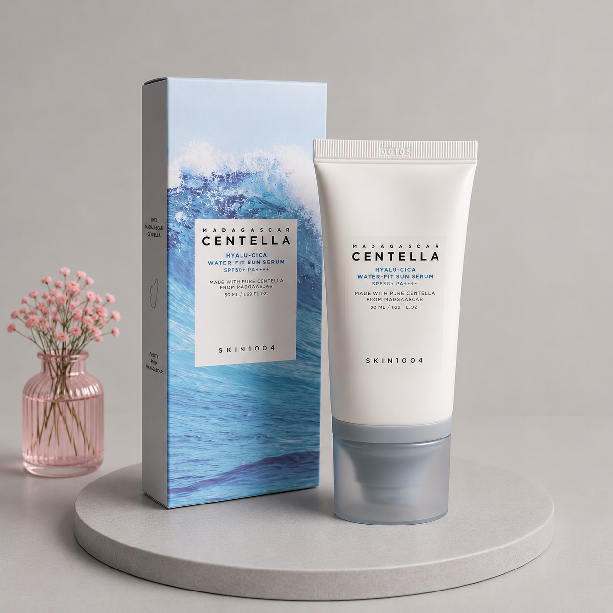 ضدآفتاب سرمی سنتلا اسکین 1004 SPF50+ PA++++  ضدآفتاب SKIN1004 Madagascar CentellA