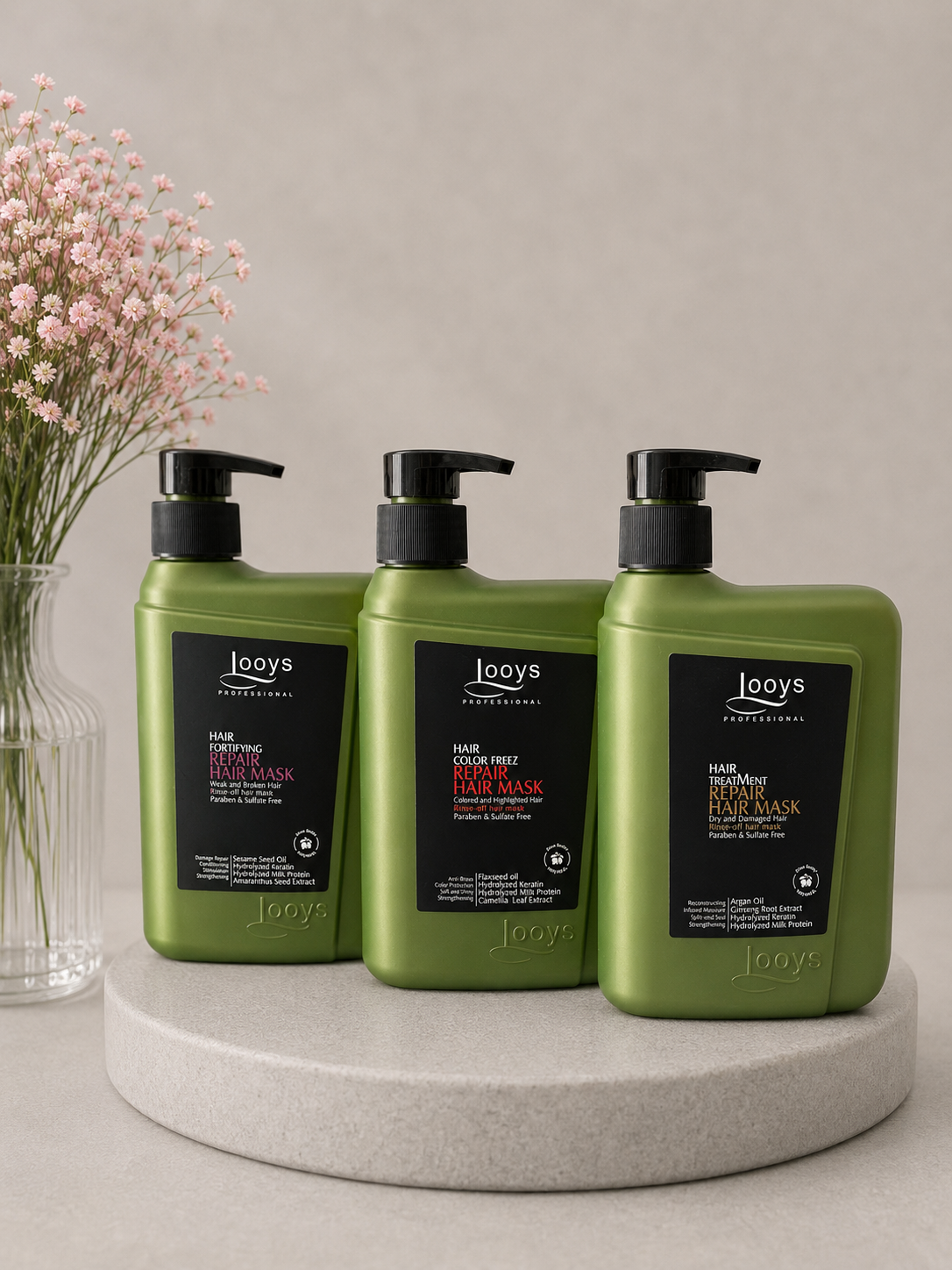 ماسک مو تثبیت رنگ و ترمیم‌کننده Looys Professional