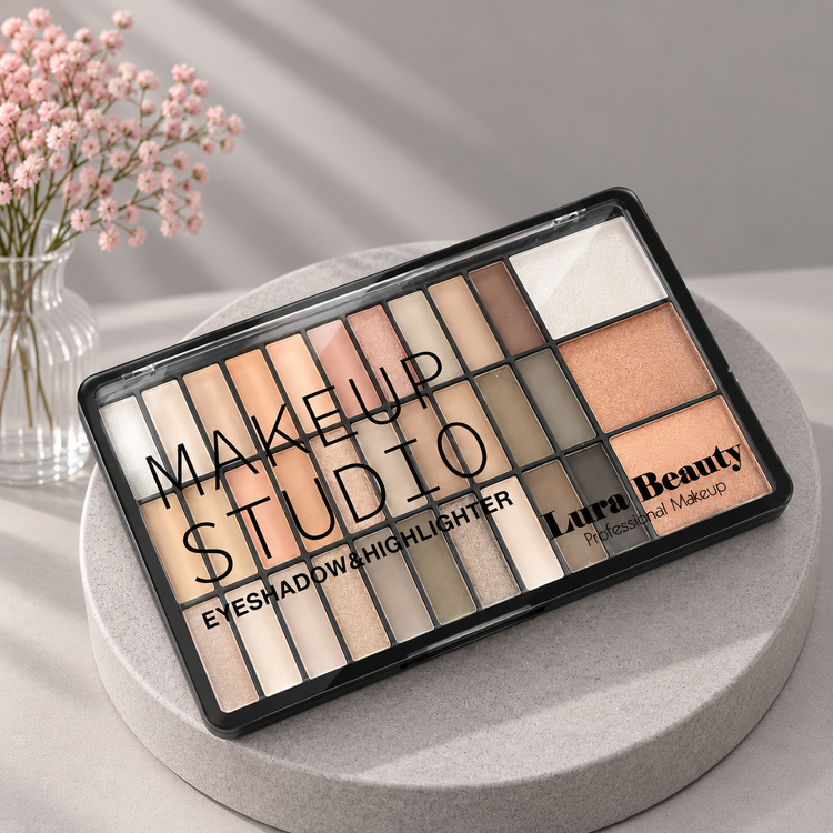 پالت سایه و هایلایتر Laura Beauty مدل Makeup Studio
