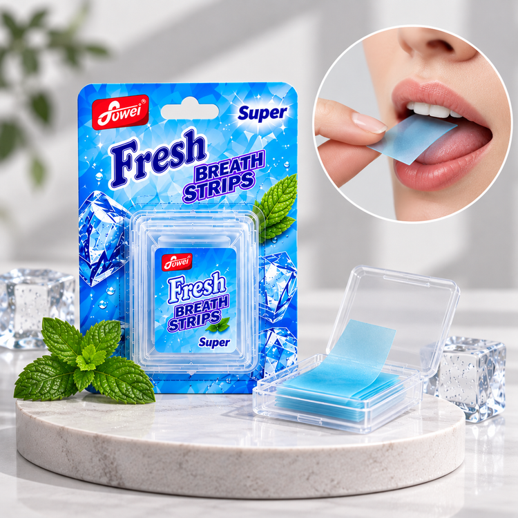 نوار خوشبوکننده دهان Juwei مدل Fresh Breath Strips Super 🌿❄