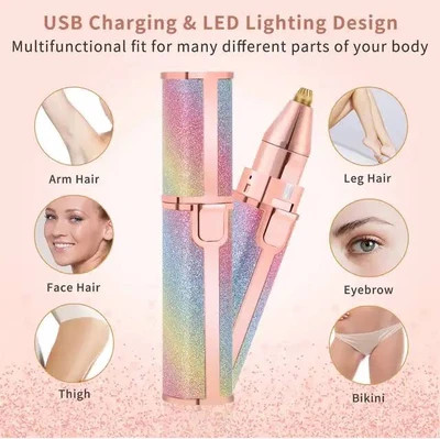 دستگاه اصلاح ابرو و موهای زائد صورت ۲ کاره | Rechargeable Eyebrow Trimmer ✨