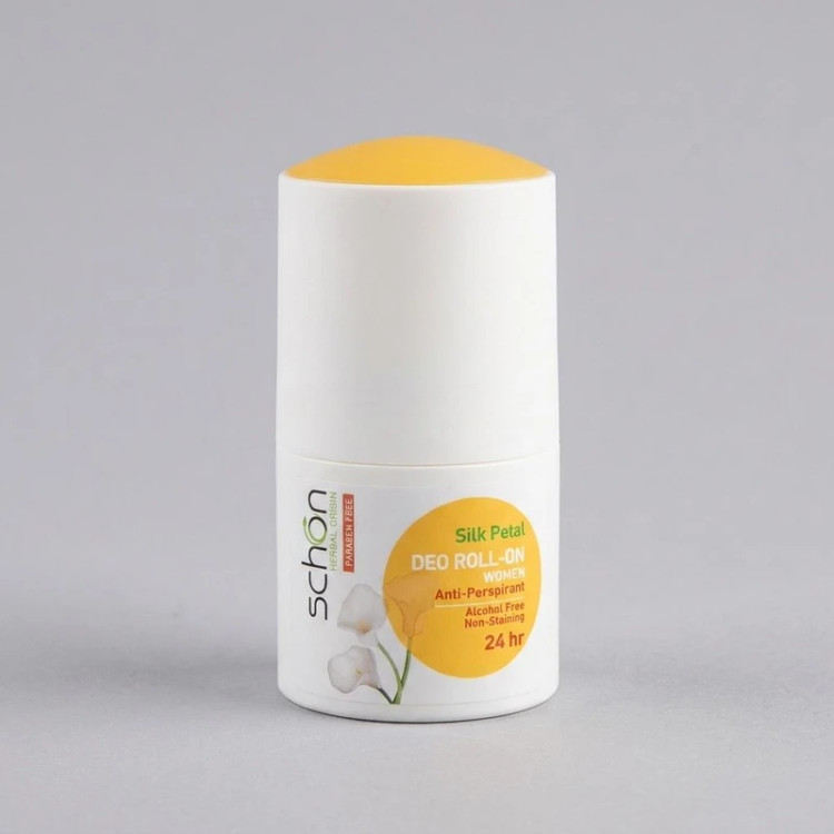 مام رول ضدتعریق زنانه شون مدل سیلک پتال Schon Silk Petal حجم ۵۰ میلیلیتر 🌸